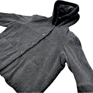 🧥🥂 CBO NEW YORK Vintage 90s Wool Hooded Cape Coat | Women’s 5X | Charcoal Drama